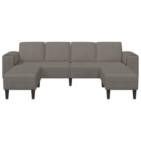 vidaXL Sofa med pude Lysegr&aring; 250 x 188 x 76 cm Velourstof