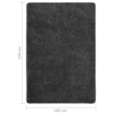 vidaXL shaggy gulvtæppe 160x230 cm skridsikker mørkegrå