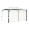 vidaXL havepavillon med gardin 400x300 cm aluminium cremefarvet
