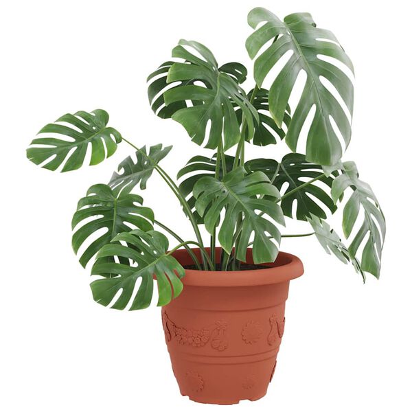 vidaXL Rund Blomsterpotte 6 pcs Mursten R&oslash;d &Oslash; 26 x 21.5 cm Plastik