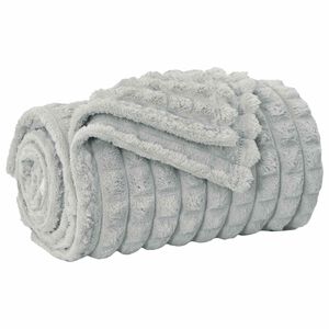 vidaXL Throw t&aelig;ppe Gr&aring; 150 x 130 cm Fleece