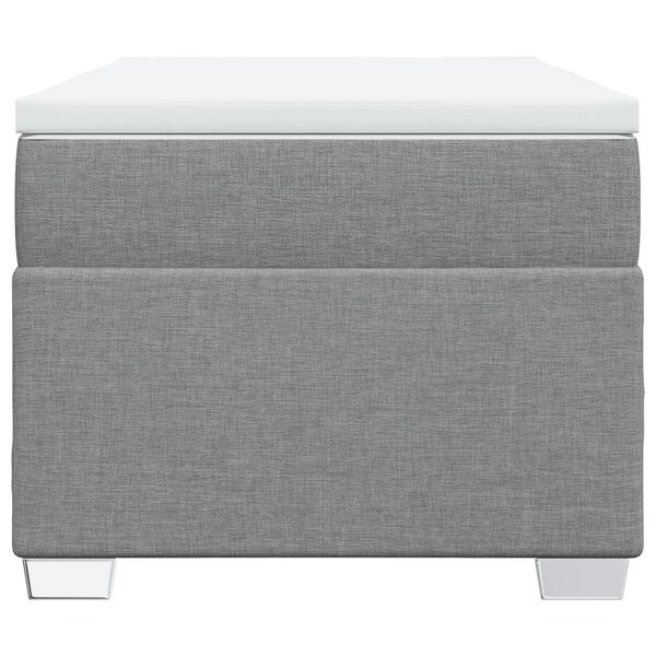 vidaXL kontinentalseng med madras 90x190 cm stof lysegr&aring;