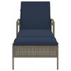 vidaXL liggestol med hynde grå 63x200x81 cm polyrattan (kun USA)