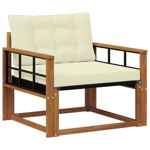 vidaXL Udend&oslash;rs sofagruppe Massiv akacietr&aelig; og Textilene Naturfarvet