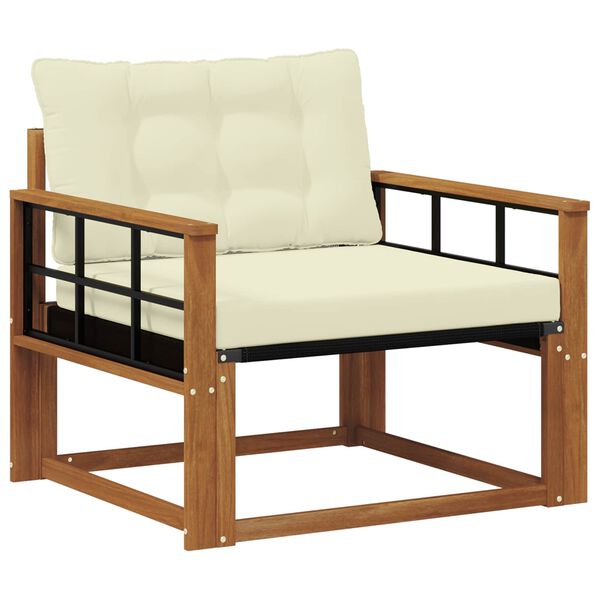 vidaXL Udend&oslash;rs sofagruppe Massiv akacietr&aelig; og Textilene Naturfarvet