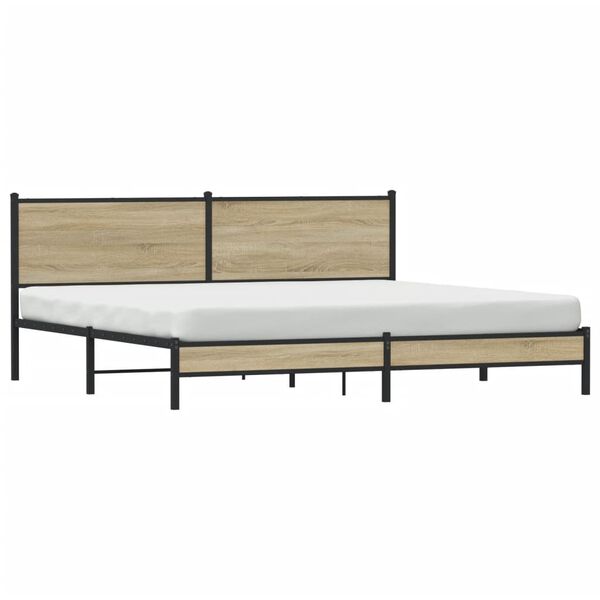 vidaXL sengeramme uden madras 193x203 cm metal sonoma-eg