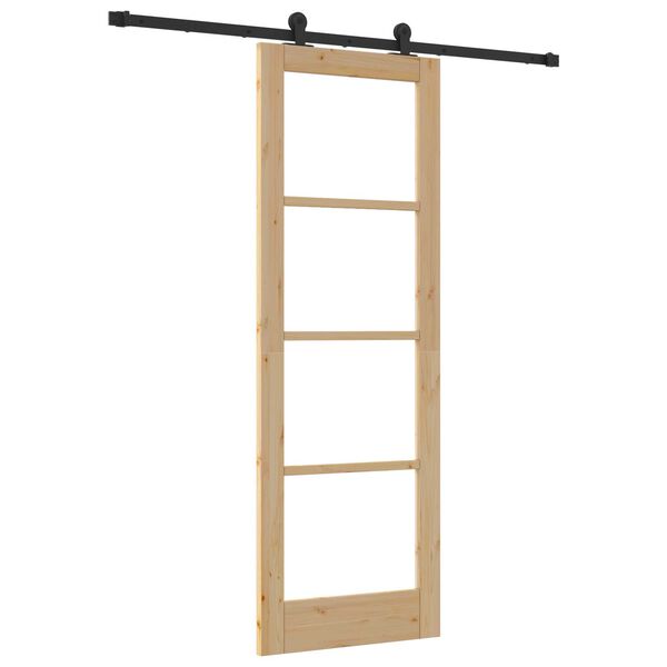 vidaXL Skydedør ORKDAL Naturlig og sort 73,5 x 211 cm