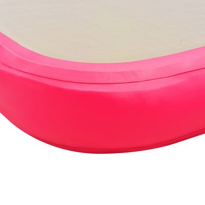 vidaXL oppustelig gymnastikmåtte med pumpe 800 x 100 x 10 cm PVC Pink