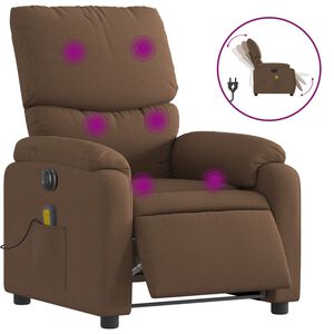 vidaXL eldrevet massagestol stof brun