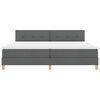 vidaXL Box spring seng med madras M&oslash;rkegr&aring; 200 x 200 cm Stof