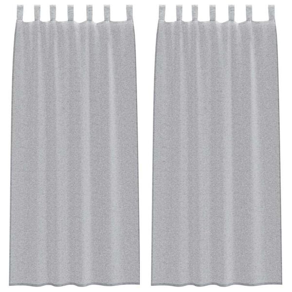 vidaXL Voile Gardin med gardiner 2 pcs Mørkegrå 225 x 140 cm Polyester