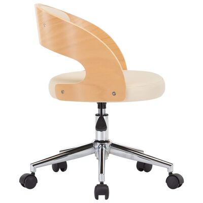 vidaXL drejelige spisebordsstole 2 stk. bøjet træ og kunstlæder creme