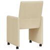 vidaXL Spisebordsstole med hjul 2 pcs Creme 58 x 65 x 94 cm Stof