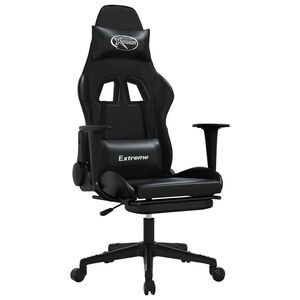 vidaXL gamingstol med fodst&oslash;tte kunstl&aelig;der sort
