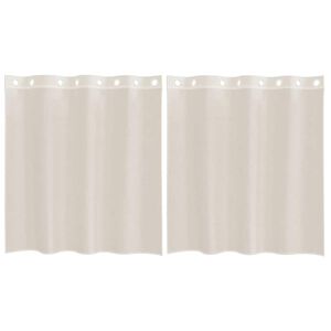 vidaXL voile-gardiner med &oslash;skner 2 stk. 140x140 cm cremefarvet