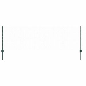 vidaXL Sekskantet hegn med stolpe 100 x 0,8 m PVC-belagt st&aring;l Gr&oslash;n