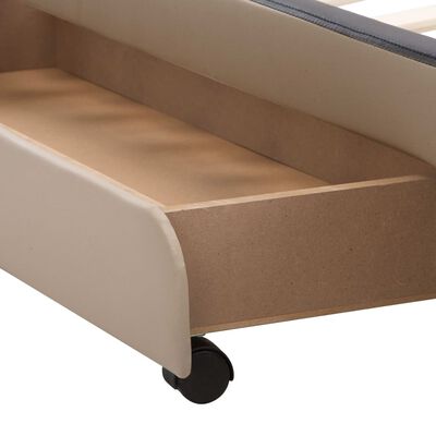 vidaXL sengestel med skuffer 160 x 200 cm kunstlæder cappuccinofarvet