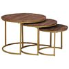 vidaXL Nesting Kaffeborde 3 stk. M&oslash;rk Brun 60 x 60 x 45 cm