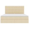 vidaXL Seng med opbevaring og LED med LED Creme 160 x 200 cm Polyester