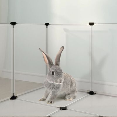 vidaXL lille dyrebur 144x74x46,5 cm PP og stål transparent