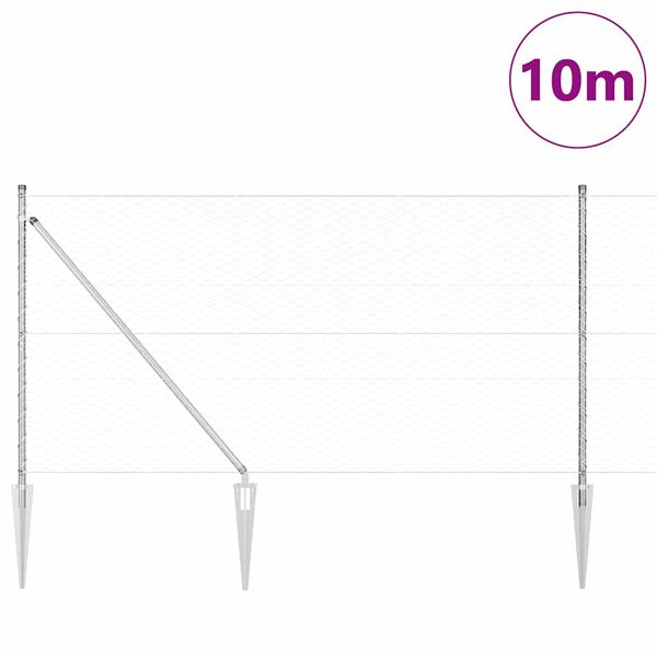vidaXL Hegnsp&aelig;l S&oslash;lv 10 x 1,4 m (36 mm net) St&aring;l