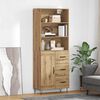 vidaXL Highboard med skuffe 2 pcs Artisan Egetr&aelig; Konstrueret tr&aelig;