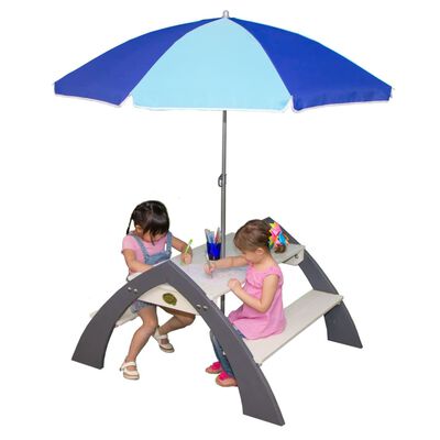 AXI picnicbord til børn med parasol Kylo XL hvid og grå