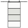vidaXL skyded&oslash;r med hardwares&aelig;t 102,5x205 cm h&aelig;rdet glas sort