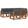 vidaXL Udend&oslash;rs sofagruppe 7 pcs Naturlig og Antracit Polyester