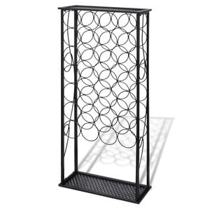 vidaXL vinreol til 28 flasker metal