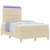 vidaXL LED Box Spring Bed med madras Creme 120 x 190 cm Stof