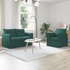 vidaXL Sofa S&aelig;t 2 pcs M&oslash;rkegr&oslash;n 196 x 82 x 85 cm Stof