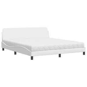 vidaXL seng med madras Dover 180x200 cm kunstl&aelig;der hvid