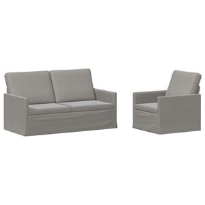 vidaXL Sofa S&aelig;t 2 pcs Lysegr&aring; Velour (V)