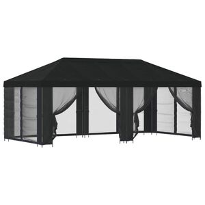 vidaXL Havel&aelig;ger med sidev&aelig;gge 6 x 3 m Sort Polyester og St&aring;l 190 gsm