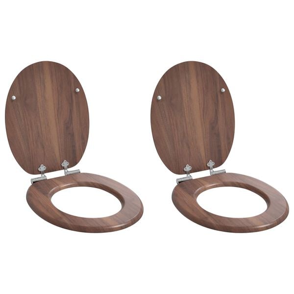 vidaXL Toilet s&aelig;de 2 pcs Brun 44 x 38 cm MDF plade
