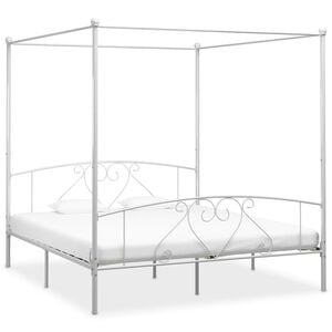 vidaXL sengestel til himmelseng 180 x 200 cm metal hvid