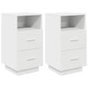 vidaXL sengeborde 2 stk. med 2 skuffer 36x36x68 cm hvid