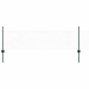 vidaXL Sekskantet hegn med stolpe 100 x 0,5 m PVC-belagt st&aring;l Gr&oslash;n