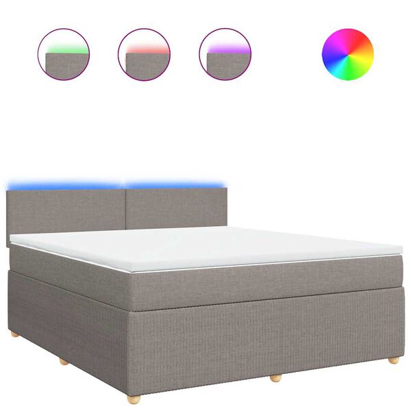 vidaXL kontinentalseng med madras 180x200 cm stof gr&aring;brun