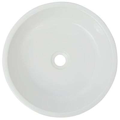 vidaXL håndvask rund keramik 42x12 cm hvid