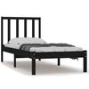 vidaXL sengeramme 90x200 cm massivt fyrretr&aelig; sort