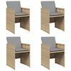 vidaXL havestole 4 stk. med hynder polyrattan blandet beige