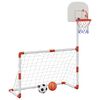 vidaXL fodbold- og basketballs&aelig;t til b&oslash;rn 98x50x70 cm med bolde