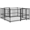 vidaXL Udend&oslash;rs Hunde Legesektion Sort 192 x 192 x 100 cm St&aring;l