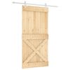 vidaXL Skyded&oslash;r Natur og hvid 100 x 210 cm Massivt Fyrretr&aelig;