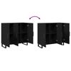 vidaXL Sideboard Sort eg 90 x 34 x 80 cm Konstrueret tr&aelig;