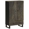 vidaXL skab 60x33x100 cm massivt mangotr&aelig; sort