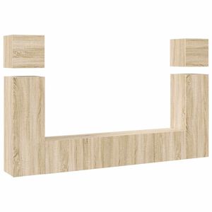vidaXL tv-skabss&aelig;t 8 dele konstrueret tr&aelig; sonoma-eg