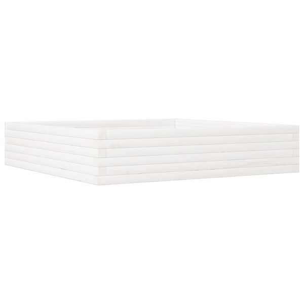 vidaXL plantekasse 110x110x23 cm massivt fyrretræ hvid